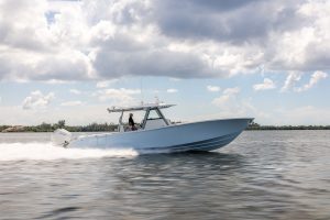 Yellowfin 39 Offshore Demo crusing on the water
