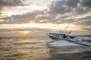 Yellowfin 39 Offshore Demo crusing on the water