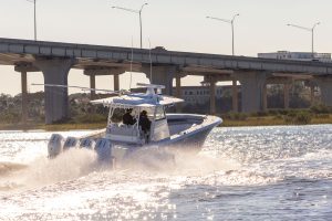 Yellowfin 39 Offshore Demo crusing on the water