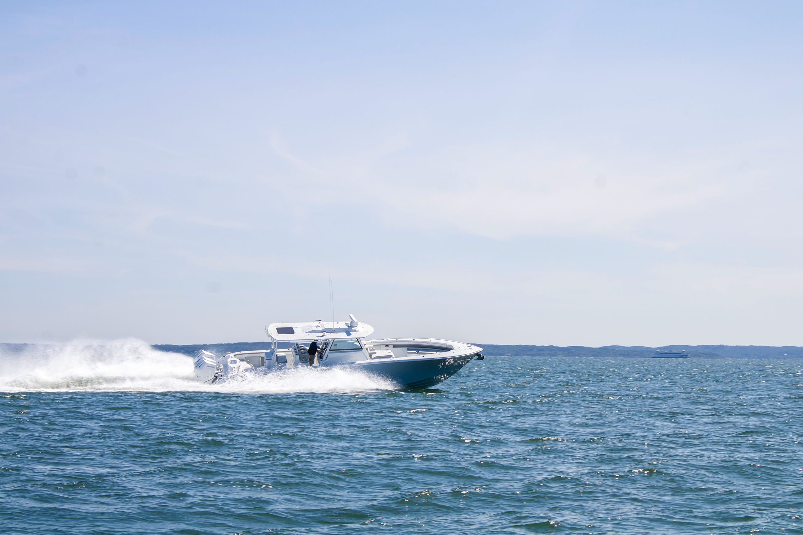 Yellowfin 42 Offshore center console fishing boat on the water