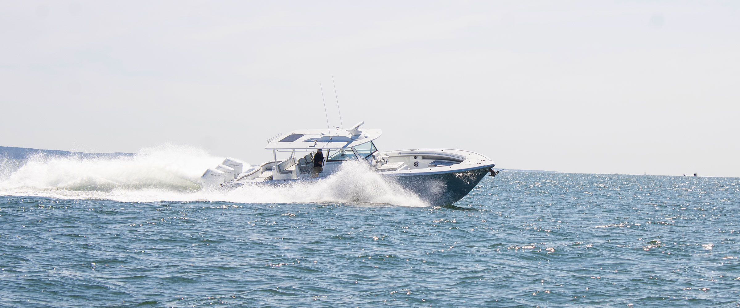 Yellowfin 42 Offshore center console fishing boat on the water