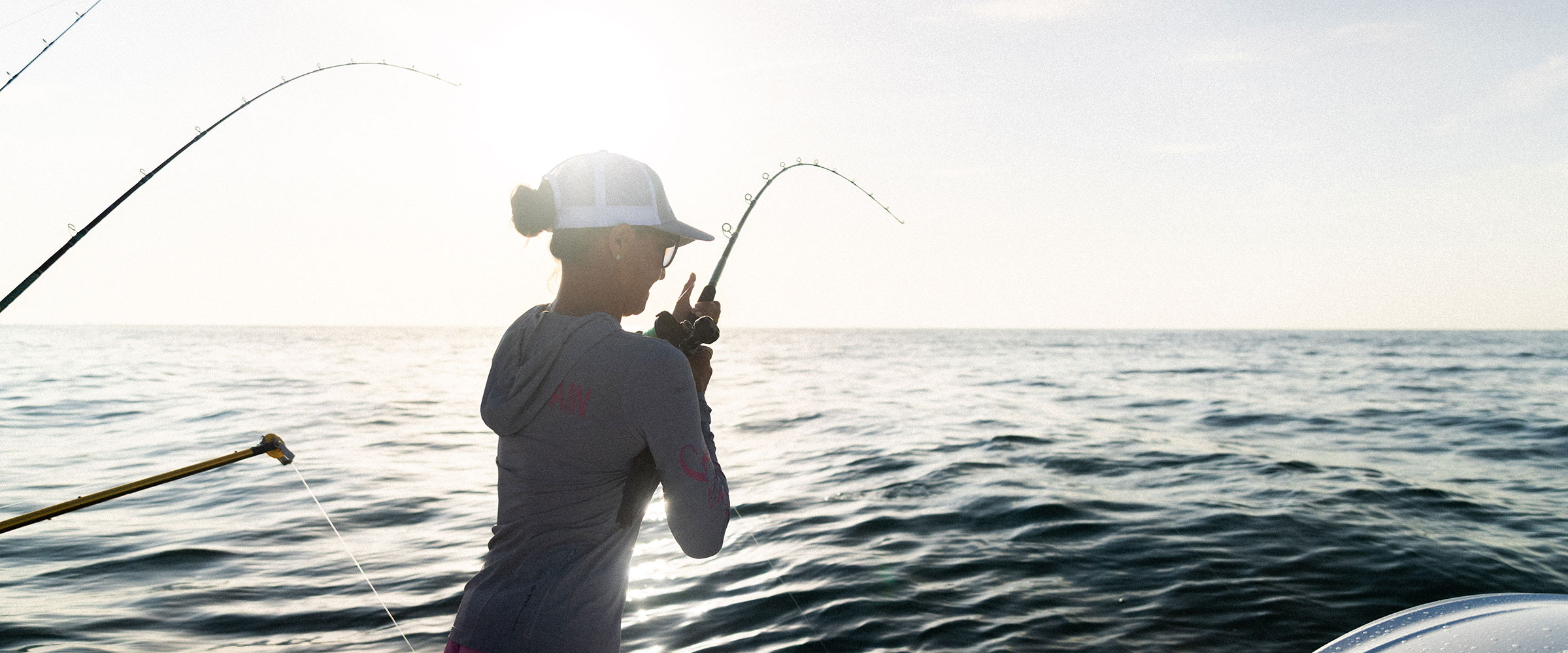 Connie Arias fishing on 36 offshore
