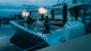 32 offshore at dawn ready for a fishing trip
