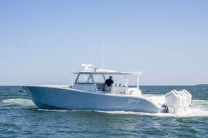 Yellowfin 42 Offshore center console fishing boat on the water
