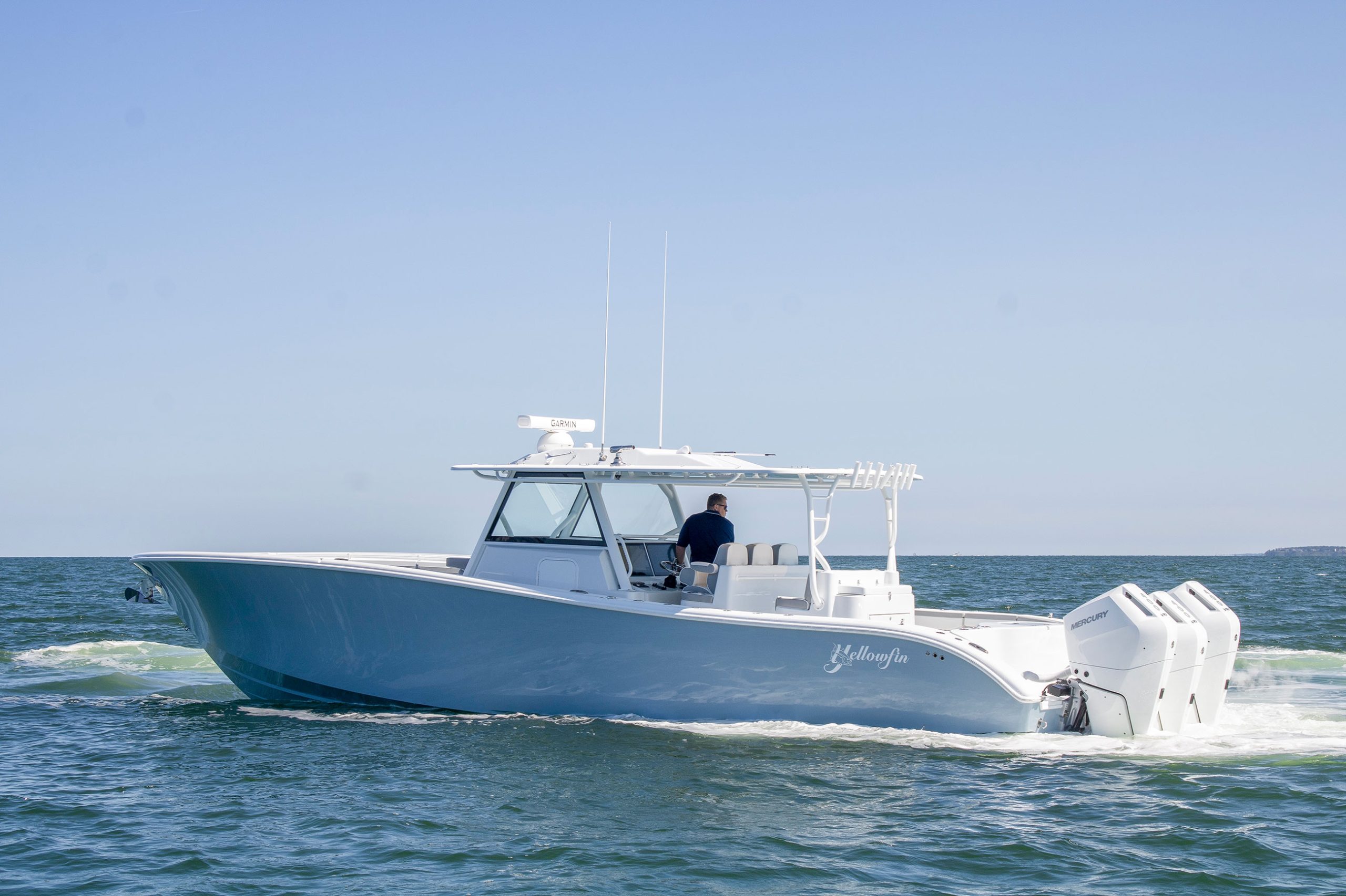 Yellowfin 42 Offshore center console fishing boat on the water