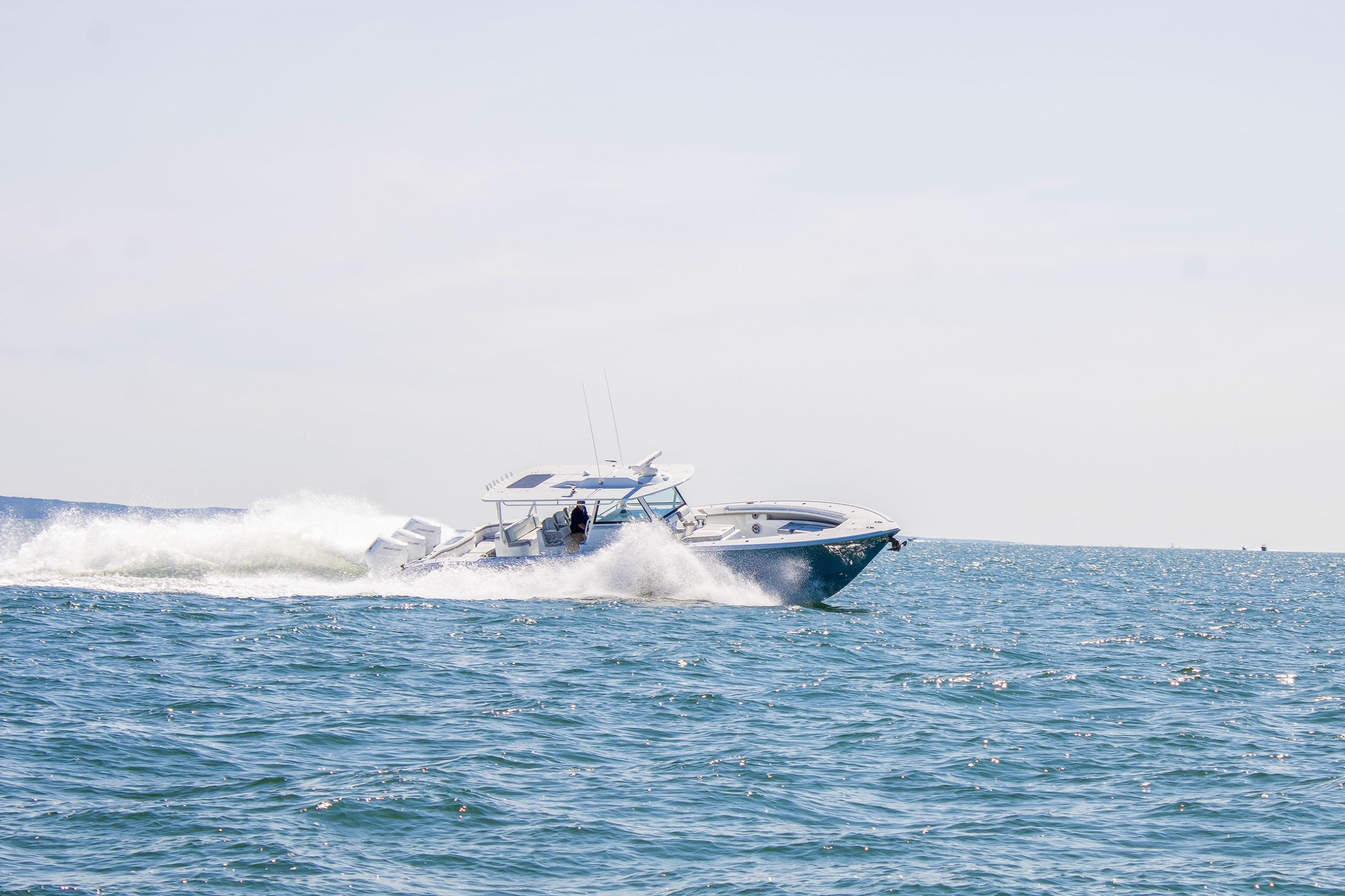 Yellowfin 42 Offshore center console fishing boat on the water